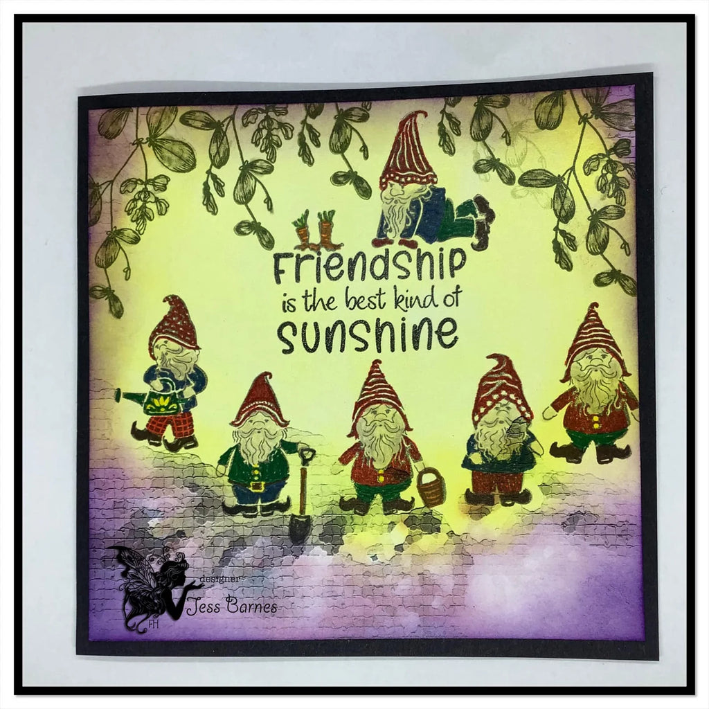 Fairy Hugs Garden Gnomes Clear Stamps fhs-593 Friendship