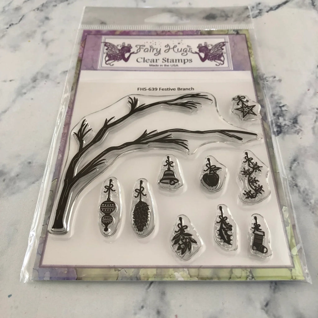 Fairy Hugs Festive Branch Clear Stamps fhs-639