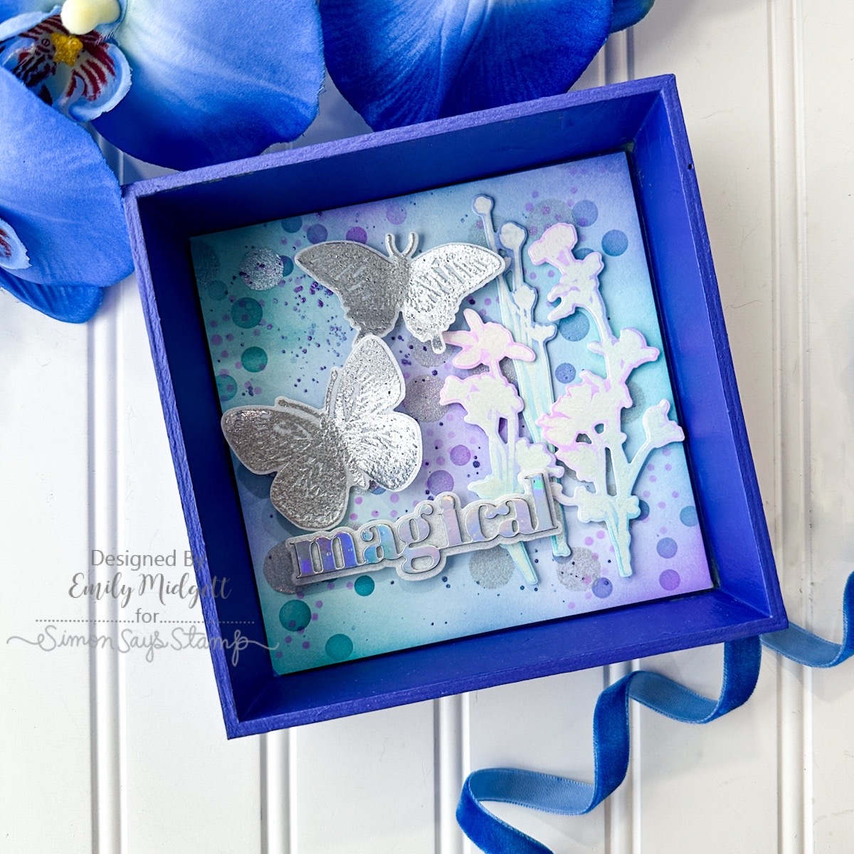 Tim Holtz Flutter Stamps with Simon Says Stamp Dies Bundle setfl25 Magical Frame | color-code:ALT03