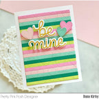Pretty Pink Posh Be Mine Script Hot Foil Plate pink hearts