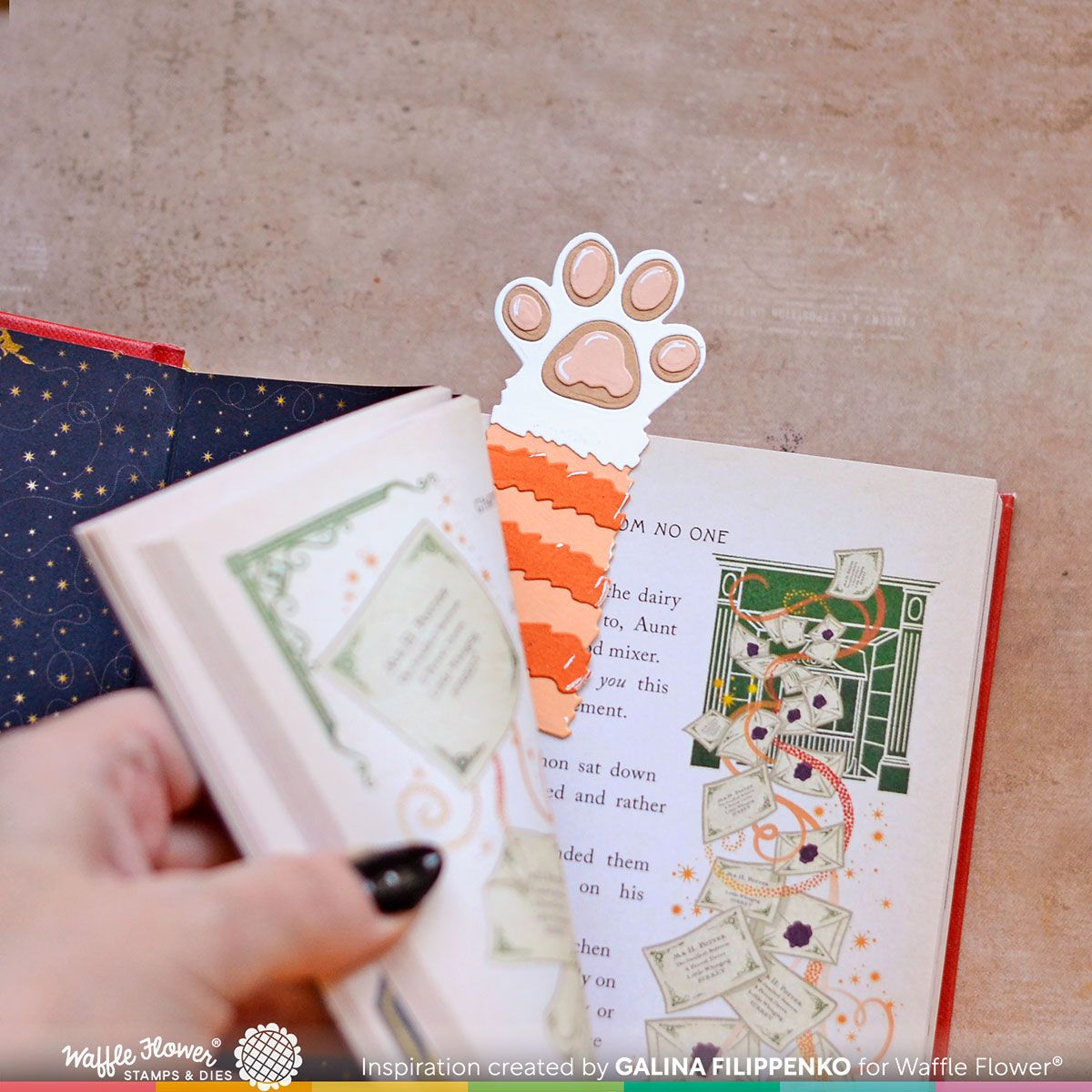 Waffle Flower Paws Up Dies 421576 bookmark