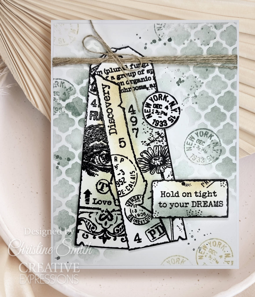 Woodware Craft Collection Tag Collection Clear Stamps frb005 hold tight to your dreams