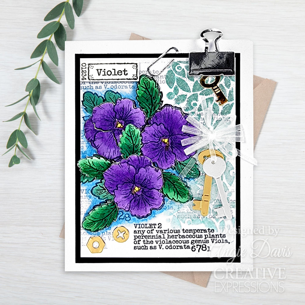 Woodware Craft Collection Mini Violet Clear Stamps frm076 flowers