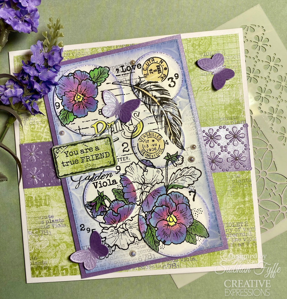 Woodware Craft Collection Mini Violet Clear Stamps frm076 true friend