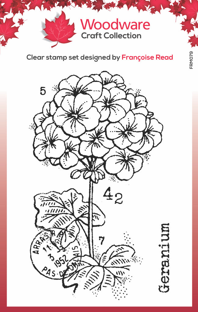 Woodware Craft Collection Mini Geranium Clear Stamps frm079