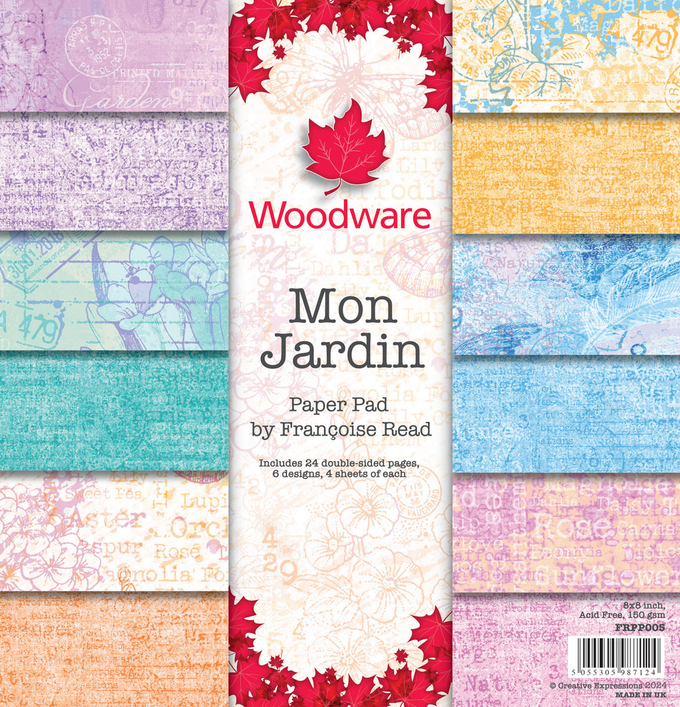 Woodware Craft Collection Mon Jardin 8x8 Paper Pad frpp005