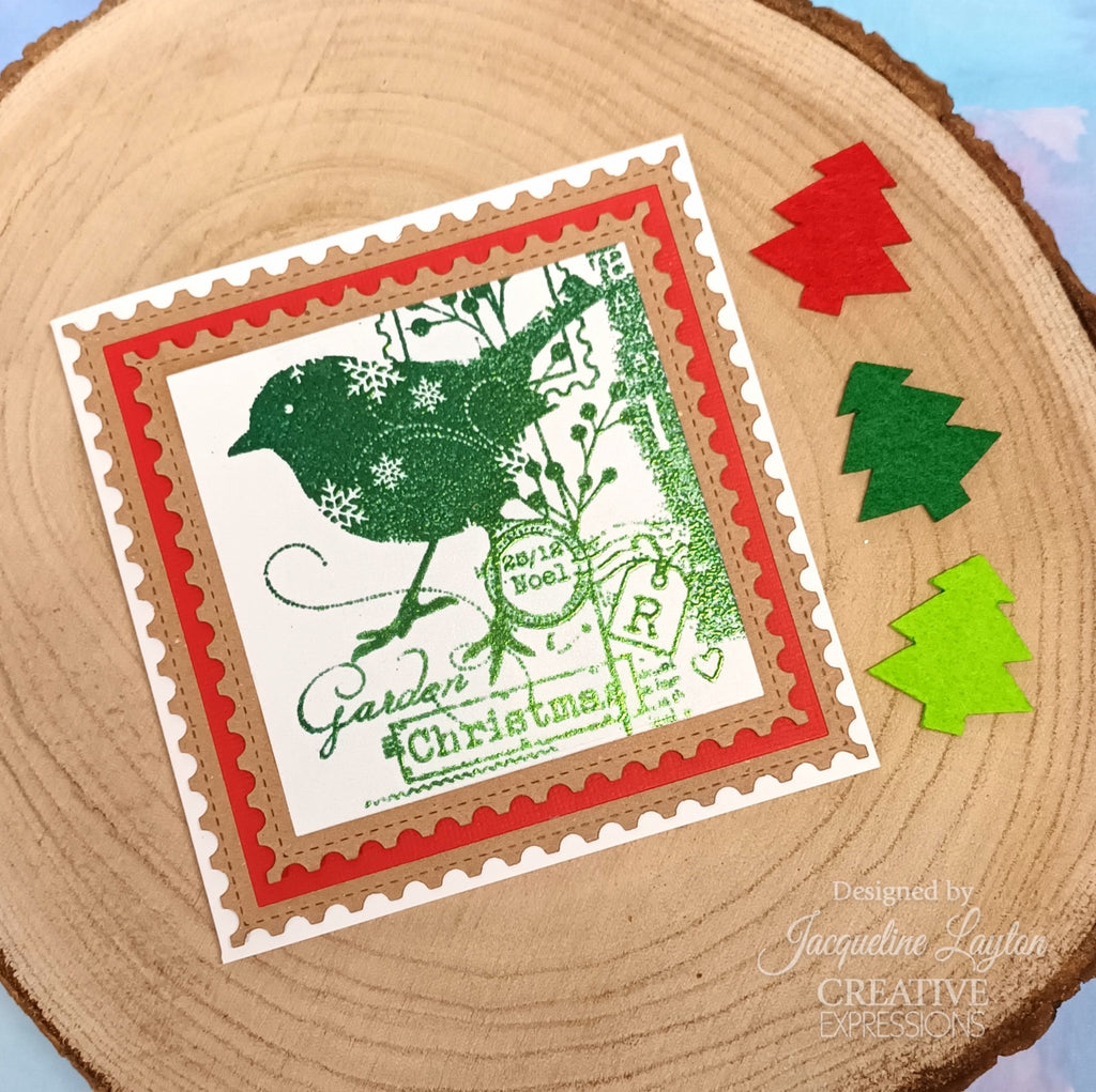 Woodware Craft Collection Christmas Robin Clear Stamps frs1012 garden