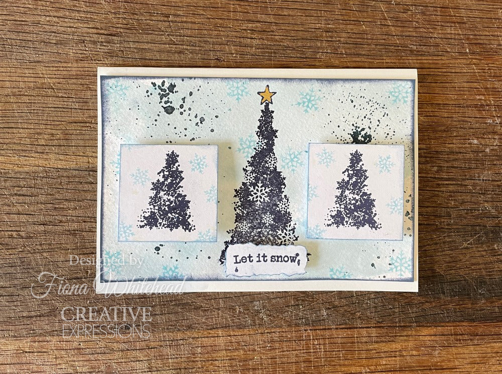 Woodware Craft Collection Snowflake Trees Clear Stamps frs1016 let it snow
