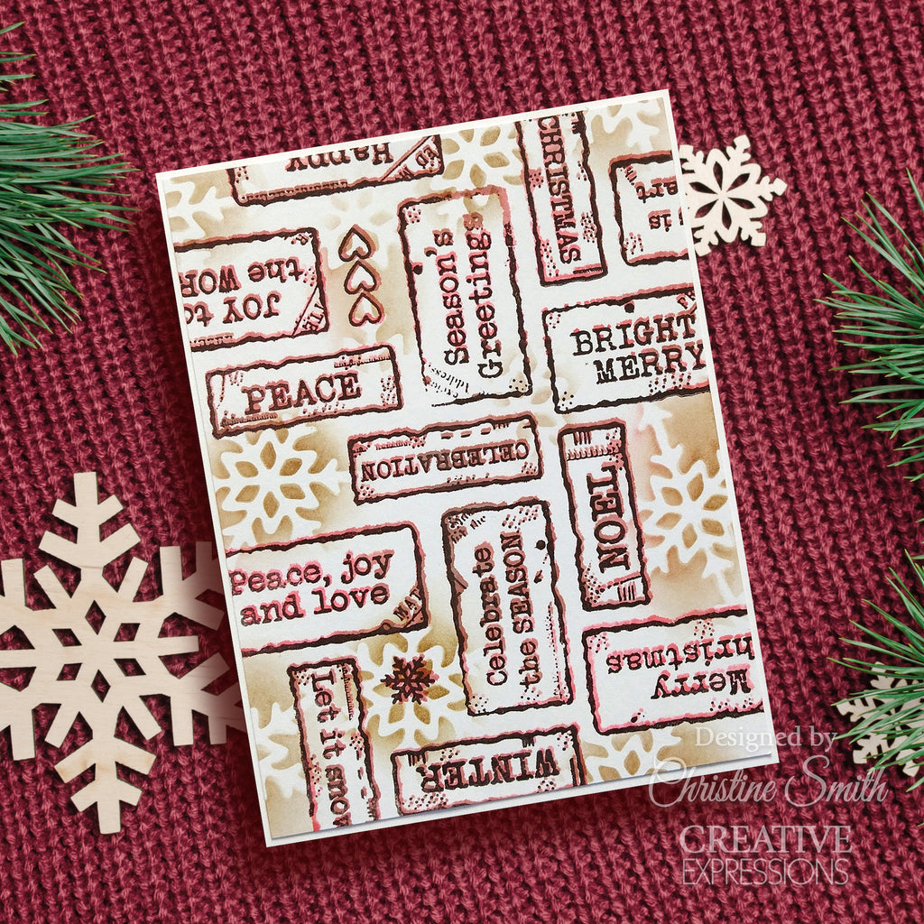Woodware Craft Collection Christmas Distressed Labels Clear Stamps frs1019 holiday