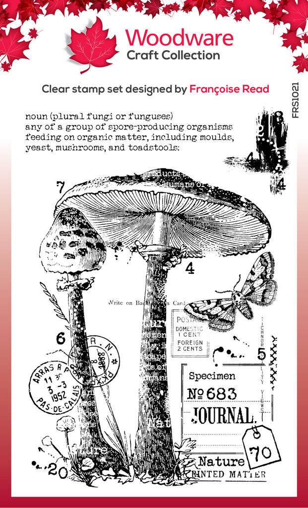 Woodware Craft Collection Vintage Fungi Up Clear Stamps frs1021