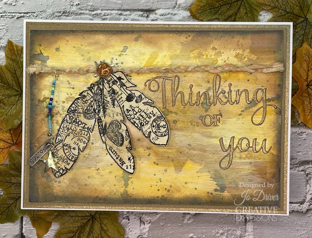 Woodware Craft Collection Paper Feathers Clear Stamps frs1024 thinking of you