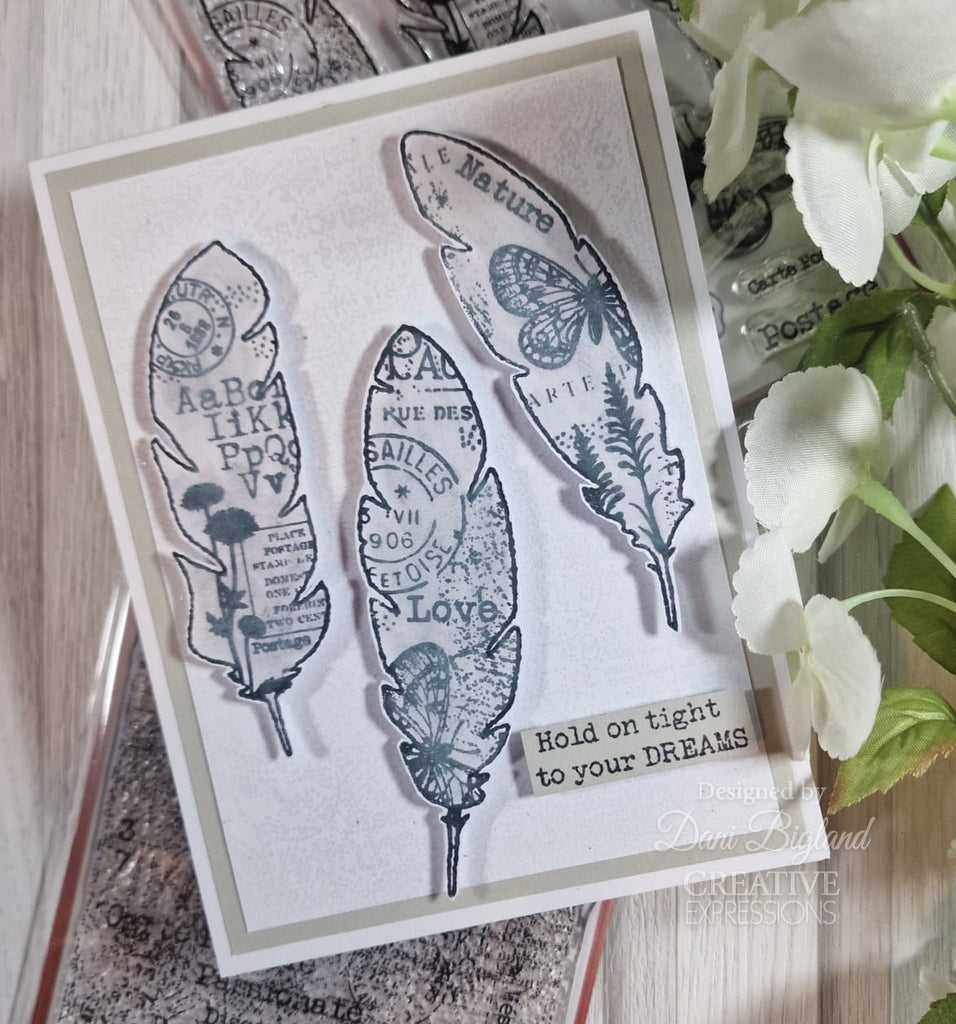 Woodware Craft Collection Paper Feathers Clear Stamps frs1024 hod your dreams