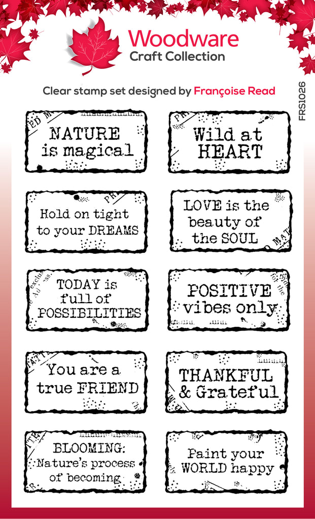 Woodware Craft Collection Distressed Labels Clear Stamps frs1026