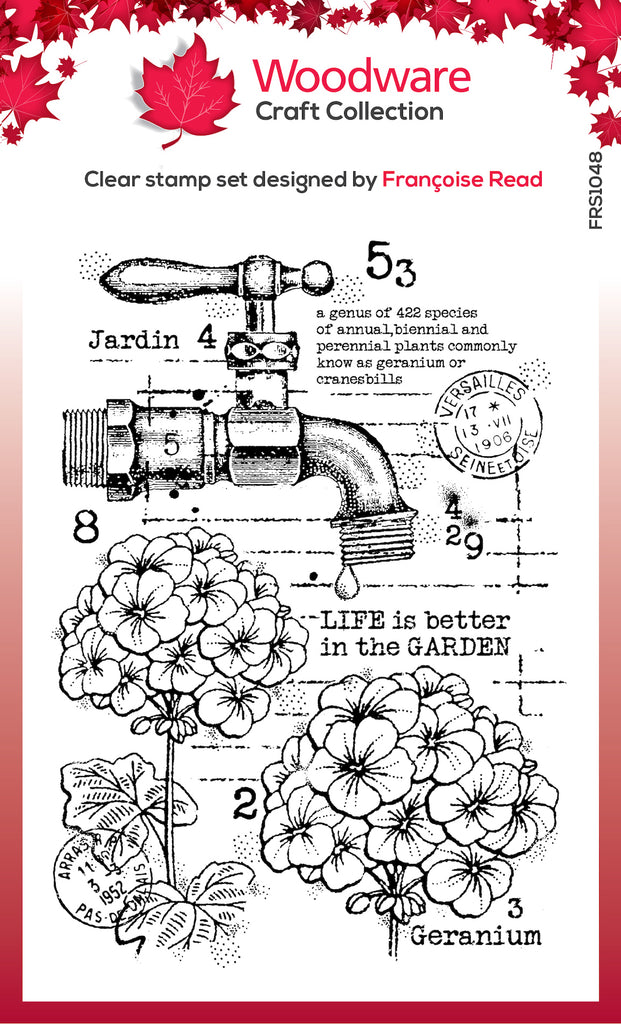 Woodware Craft Collection Geraniums Clear Stamps frs1048