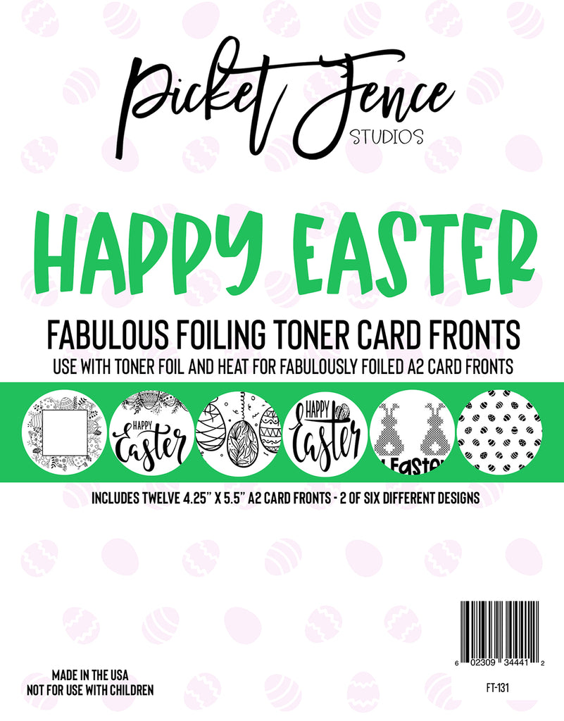 Picket Fence Studios Happy Easter Foiling Toner Card Fronts ft-131