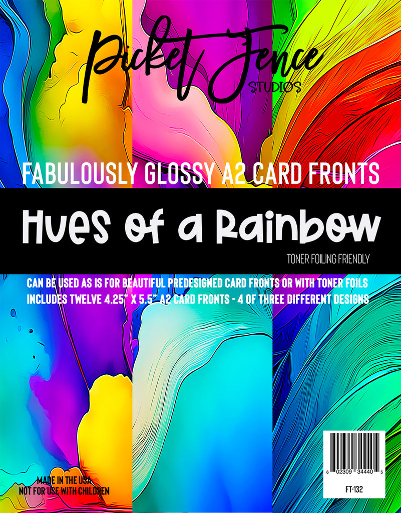 Picket Fence Studios Glossy A2 Card Fronts Hues of a Rainbow ft-132