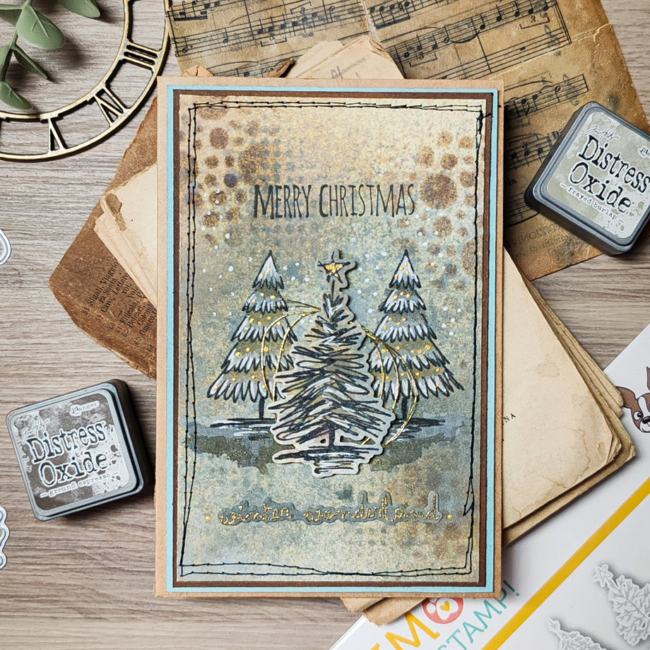 Tim Holtz Cling Rubber Stamps Scribbly Christmas cms249 – Simon