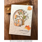 Simon Says Stamp Fab Fall Leaves Wafer Dies s1183 Sending Cheer Thais Carvalho Fox Card