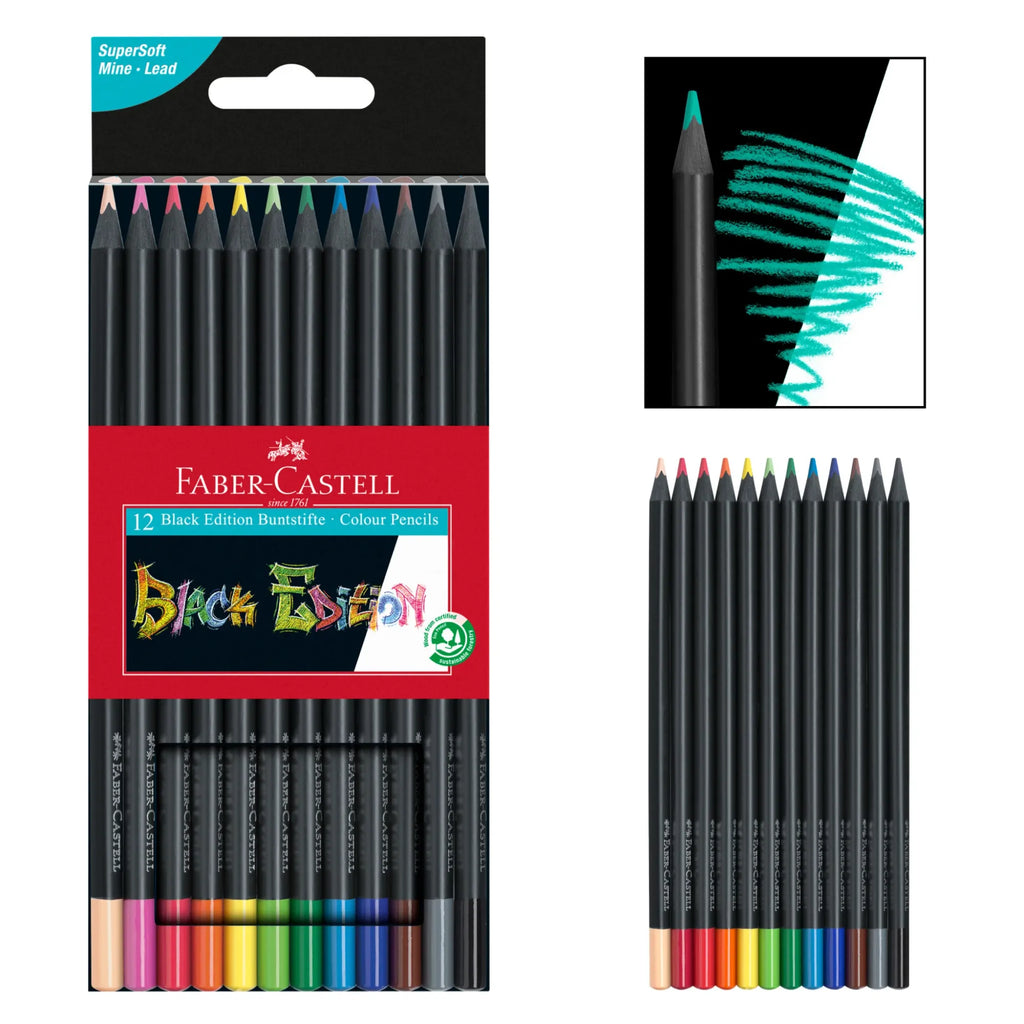 Faber-Castell Black Edition Color 12 Pencil Set fc116412