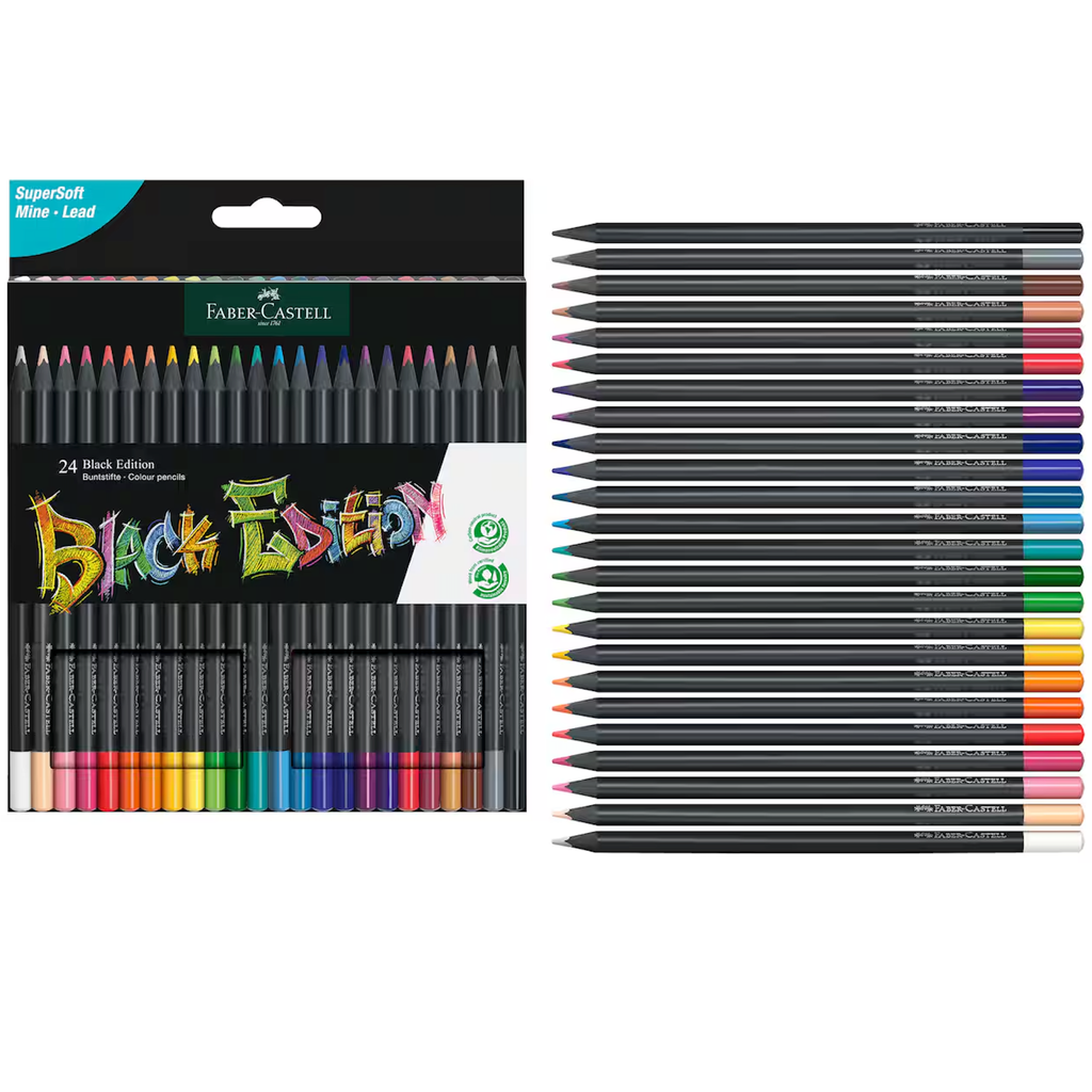 Faber-Castell Black Edition Color Pencils 24 Set fc116424