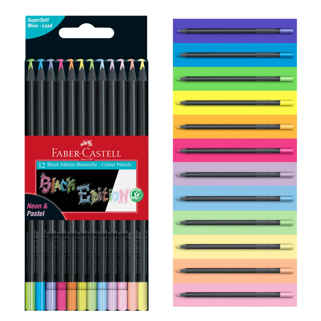 Faber-Castell Black Edition Color Pencils Neon and Pastel Set fc116410