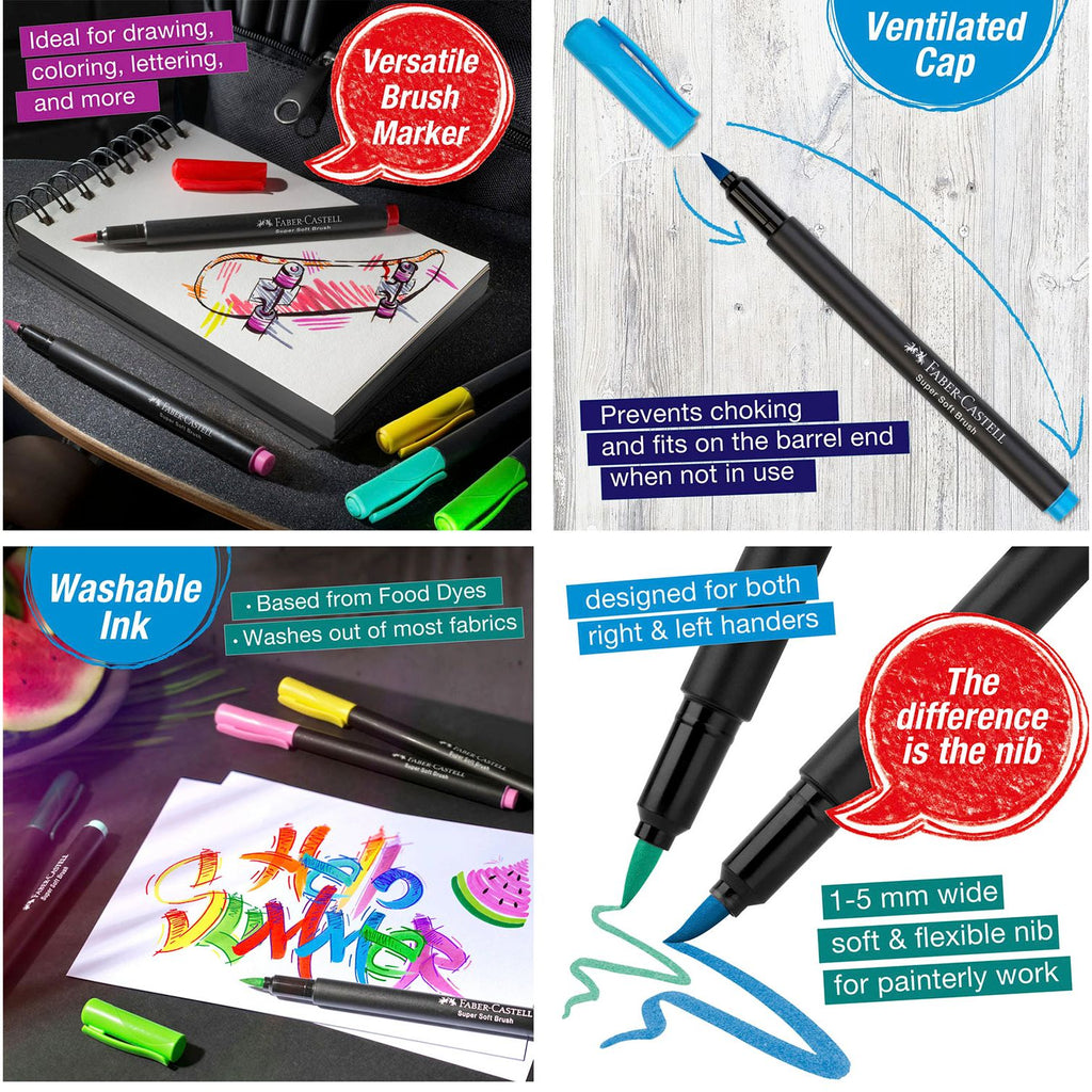 Faber-Castell Black Edition Felt Tip Brush Pen Set fc116451 info