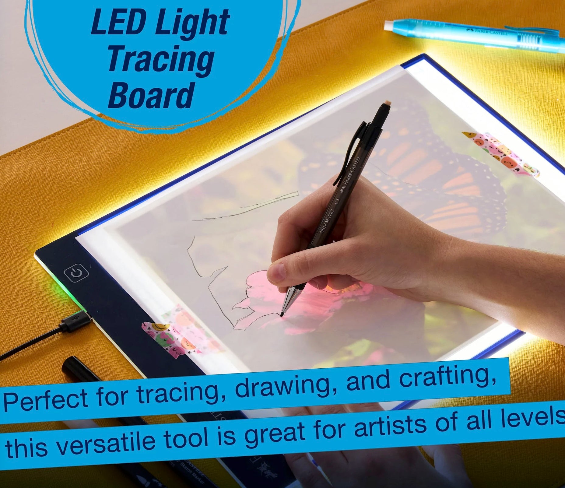 Faber-Castell Led Light Tracing Board fc770335 in use