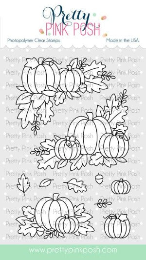 Pretty Pink Posh FALL CORNERS Clear Stamps