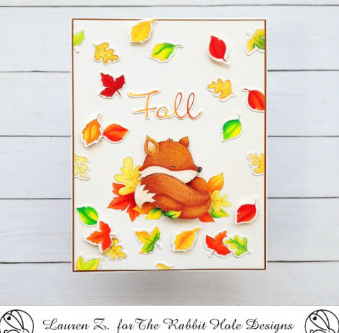The Rabbit Hole Designs Fall Foxes Dies TRH-215D leaves