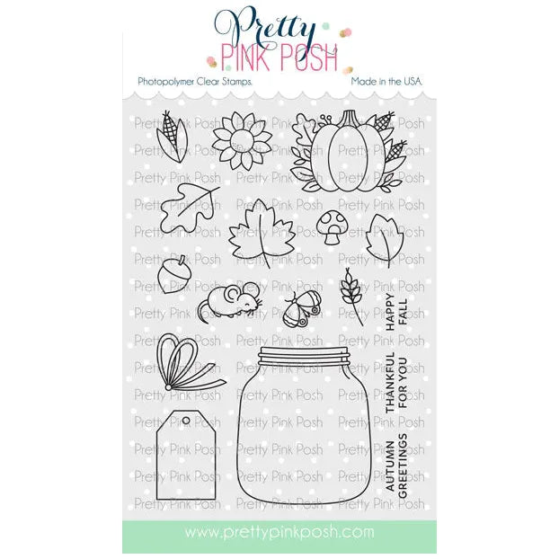 Pretty Pink Posh Fall Jar Clear Stamps