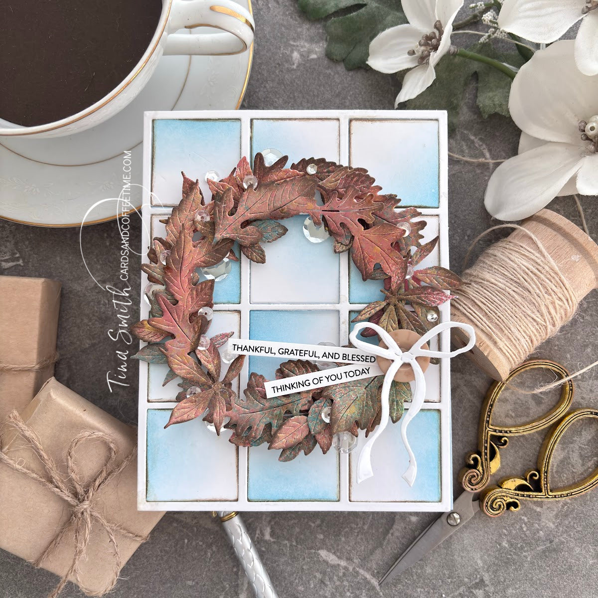 Simon Says Stamp Fall Wreath Wafer Dies s1077 STAMPtember Thankful Card | color-code:ALT07