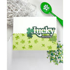 Simon Says Stamp Stencil Falling Shamrocks 1118st Beautiful Moments Lucky Card