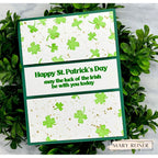 Simon Says Stamp Stencil Falling Shamrocks 1118st Beautiful Moments St. Patrick's Day Card