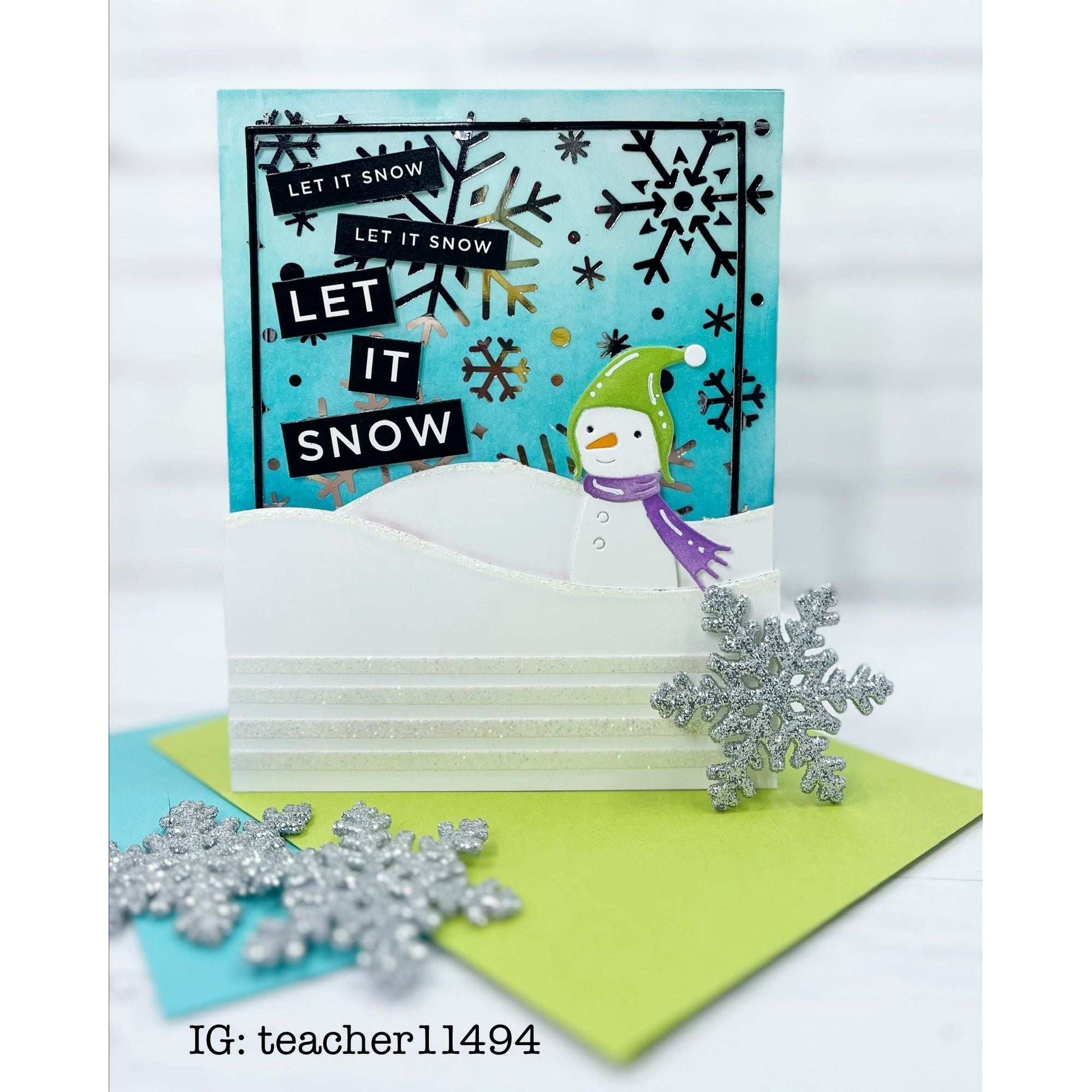Simon Says Stamp Falling Snowflakes Acetate Foil Transfer Sheets 1006ssa Festive Fun Christmas Card