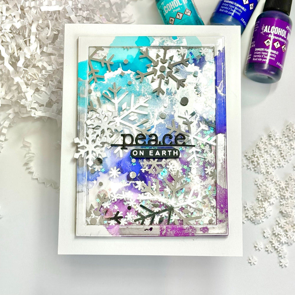 Simon Says Stamp Falling Snowflakes Acetate Foil Transfer Sheets 1006ssa Festive Fun Christmas Card