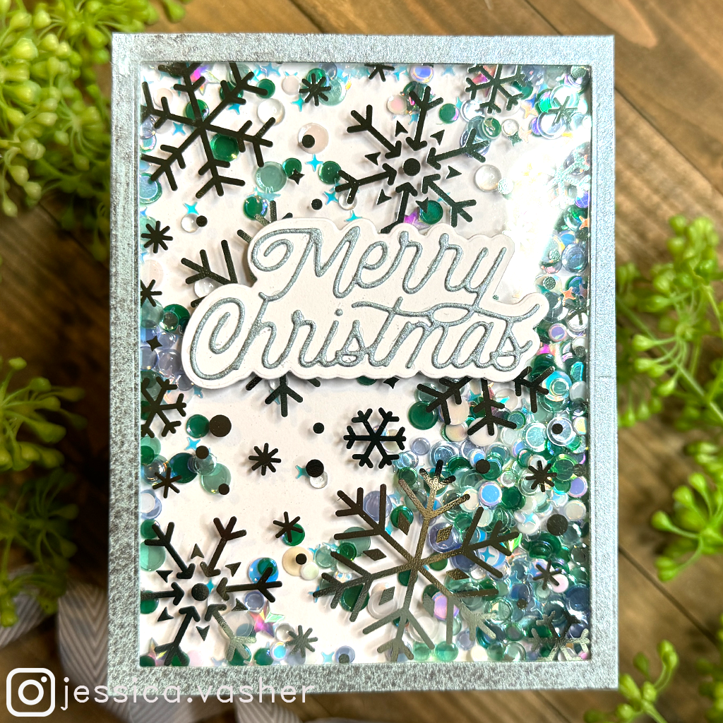 Simon Says Stamp Falling Snowflakes Acetate Foil Transfer Sheets 1006ssa Festive Fun Christmas Card