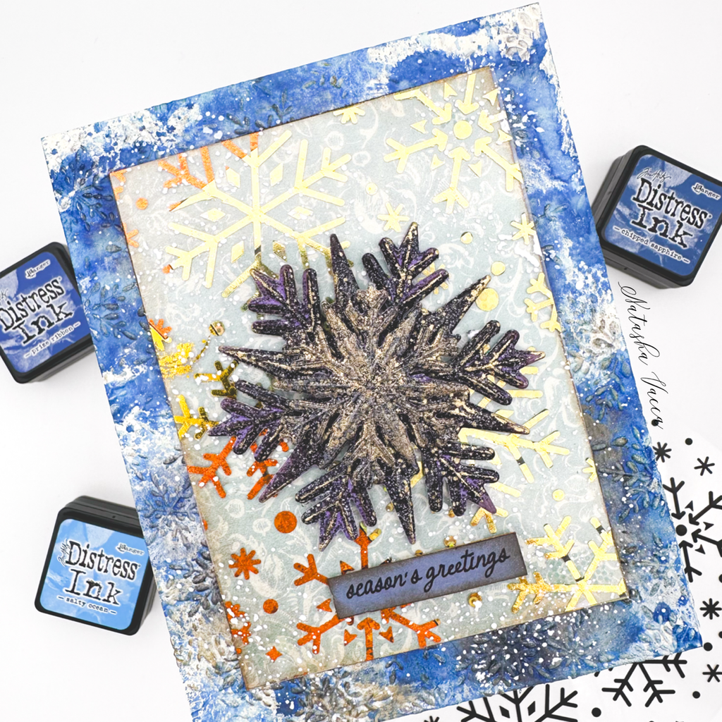 Simon Says Stamp Falling Snowflakes Acetate Foil Transfer Sheets 1006ssa Festive Fun Christmas Card