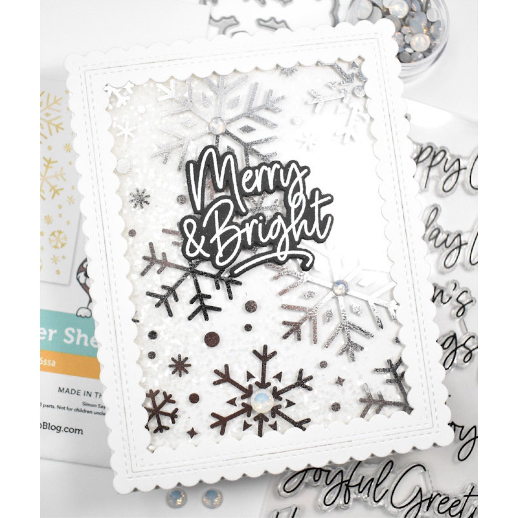 Simon Says Stamp Falling Snowflakes Acetate Foil Transfer Sheets 1006ssa Festive Fun Christmas Card | color-code:ALT03