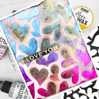Simon Says Stamp Stencil and Foil Transfer Cards Falling In Love set908fl To Love Love You Card