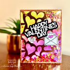 Simon Says Stamp Stencil and Foil Transfer Cards Falling In Love set908fl To Love Valentine's Day Card