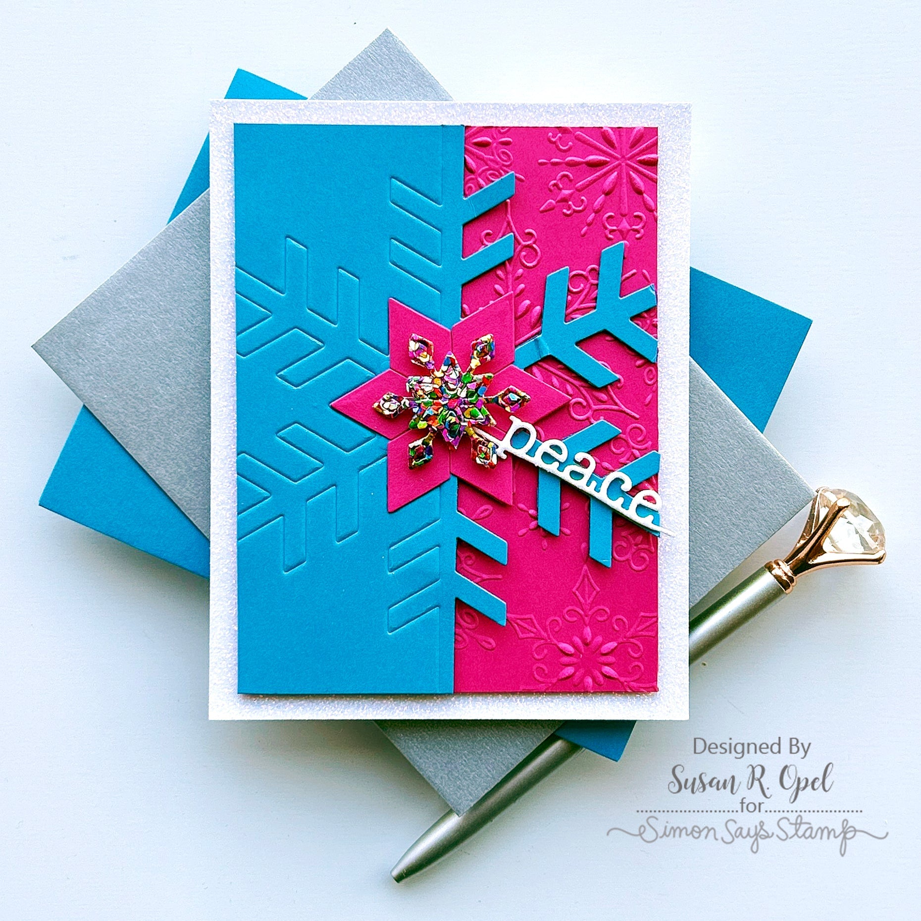 Simon Says Stamp Embossing Folder Fanciful Flurries sf336 Christmas Card | color-code:ALT06