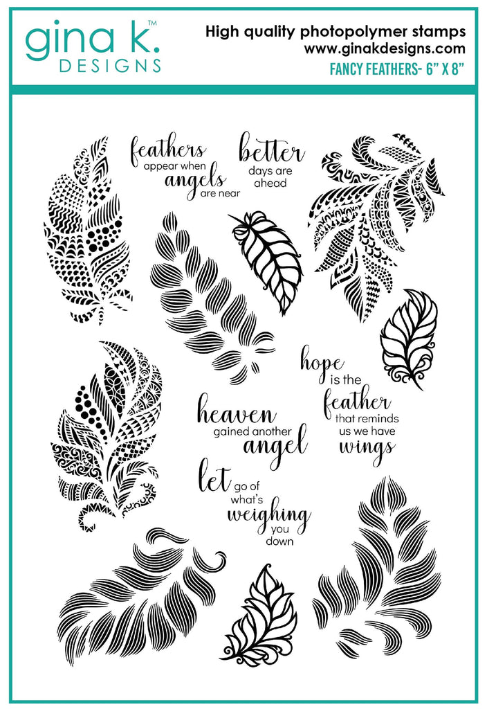 Gina K Designs FANCY FEATHERS Clear Stamps gkd141