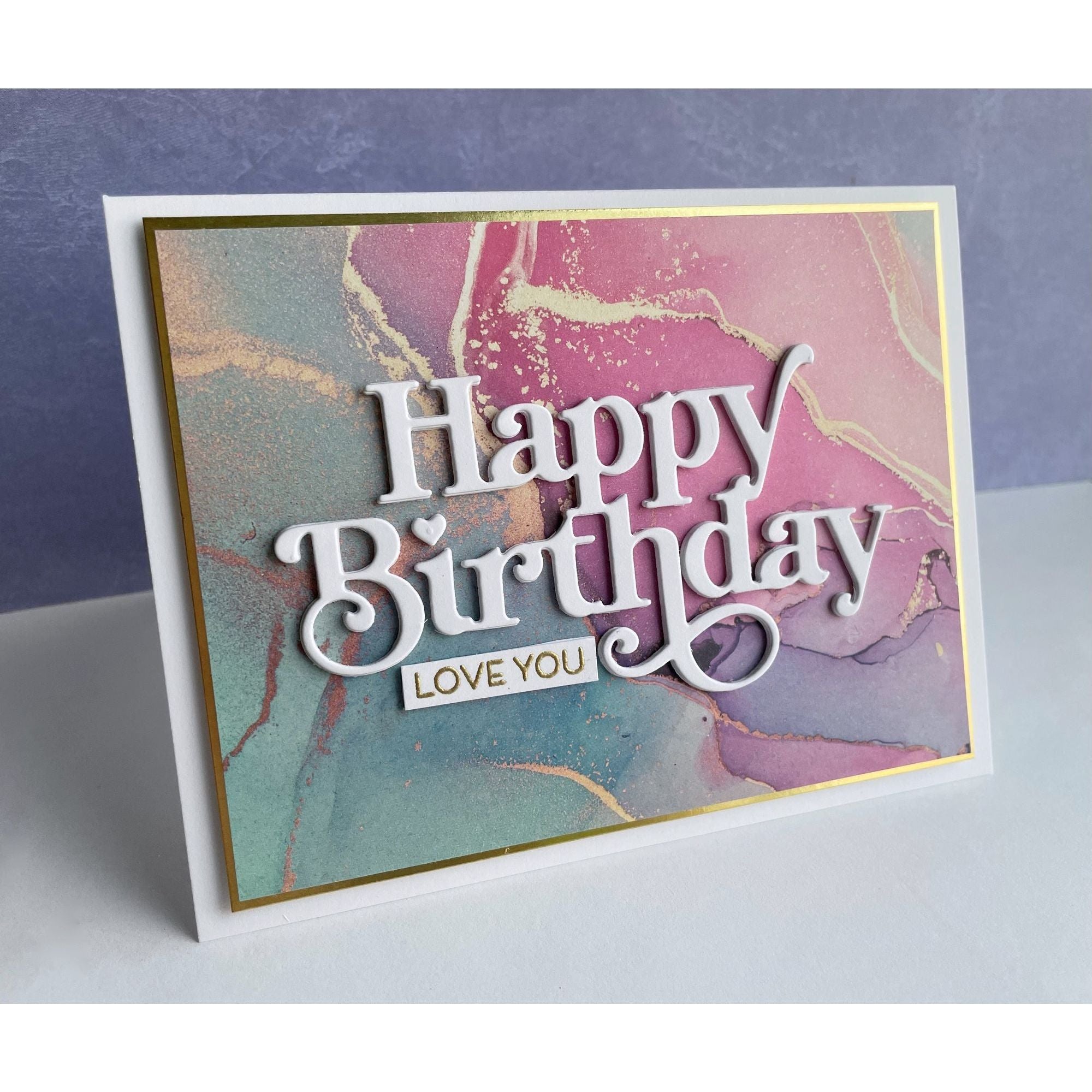 Simon Says Stamp Fancy Large Happy Birthday Wafer Dies 1053sd Be Bold Birthday Card | color-code:ALT02