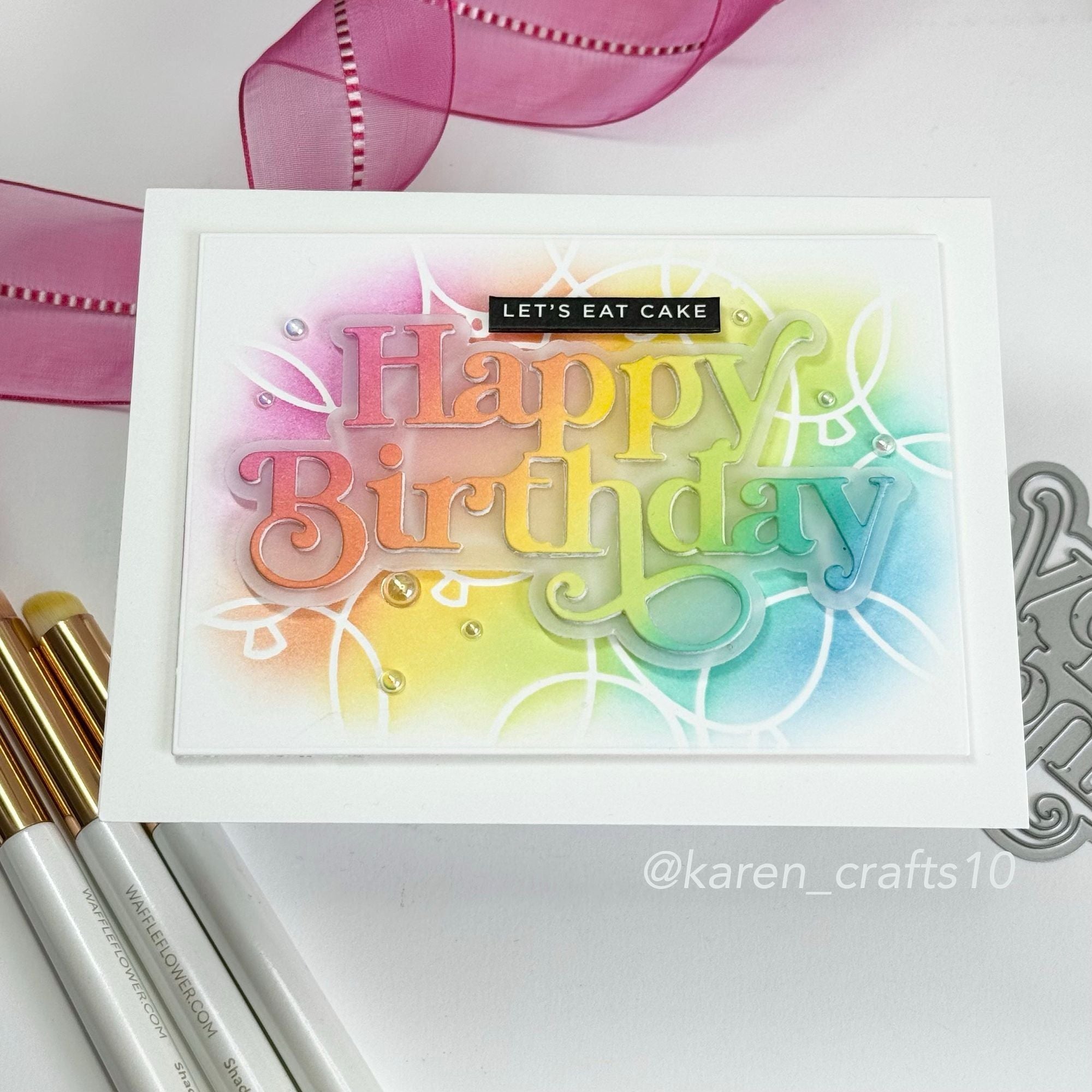 Simon Says Stamp Fancy Large Happy Birthday Wafer Dies 1053sd Be Bold Birthday Card