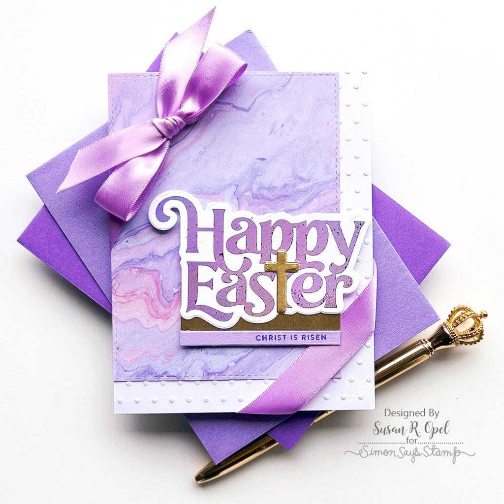 Simon Says Stamp Foil Transfer Cards Fancy Happy Easter 1002sfc Splendor Easter Card