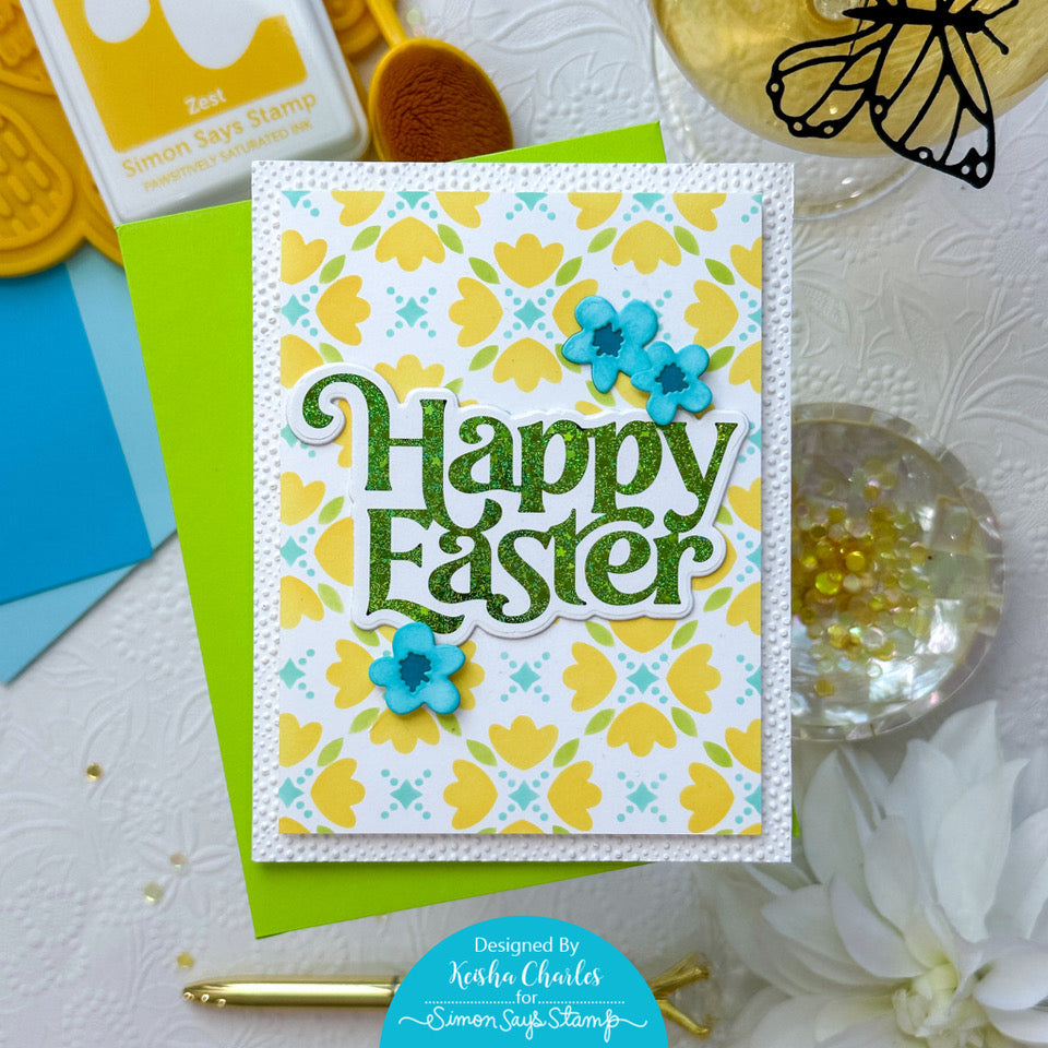 Simon Says Stamp Foil Transfer Cards Fancy Happy Easter 1002sfc Splendor Easter Card