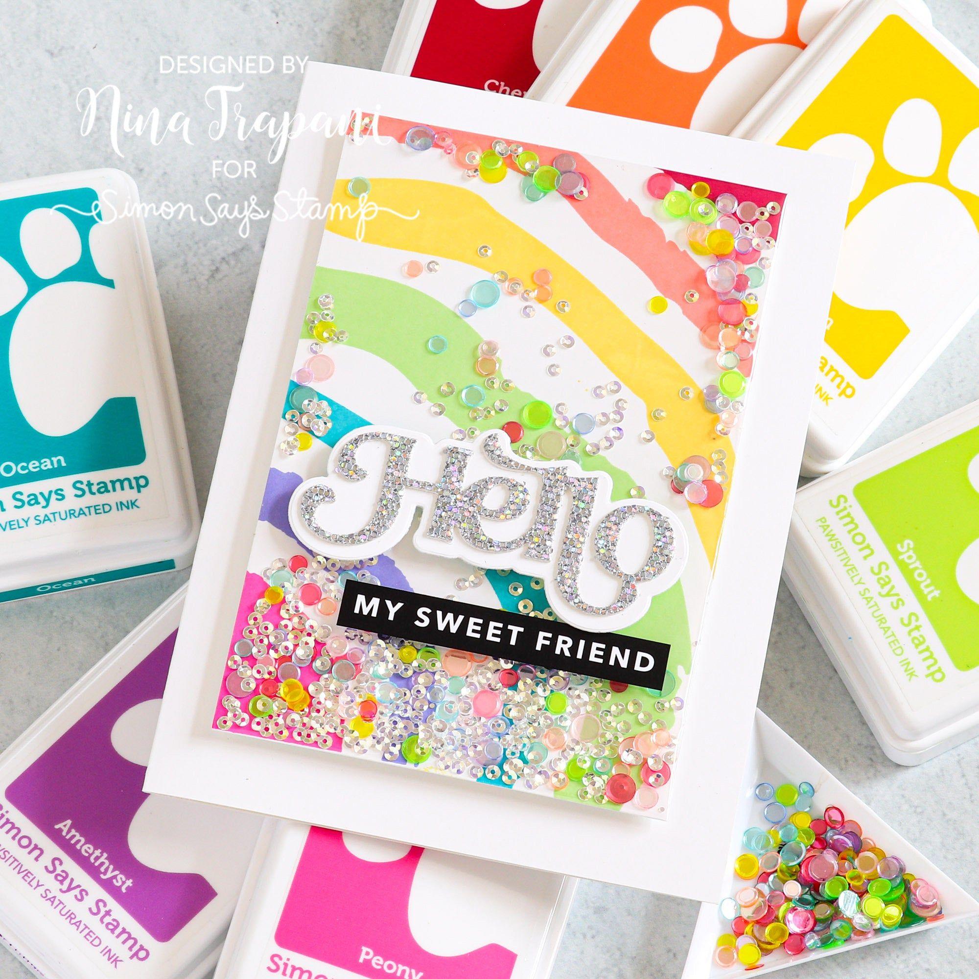 Simon Says Stamp Fancy Hello Wafer Dies sssd112803 Dear Friend Hello Card | color-code:ALT03