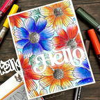 Simon Says Stamp Fancy Hello Wafer Dies sssd112803 Dear Friend Hello Card