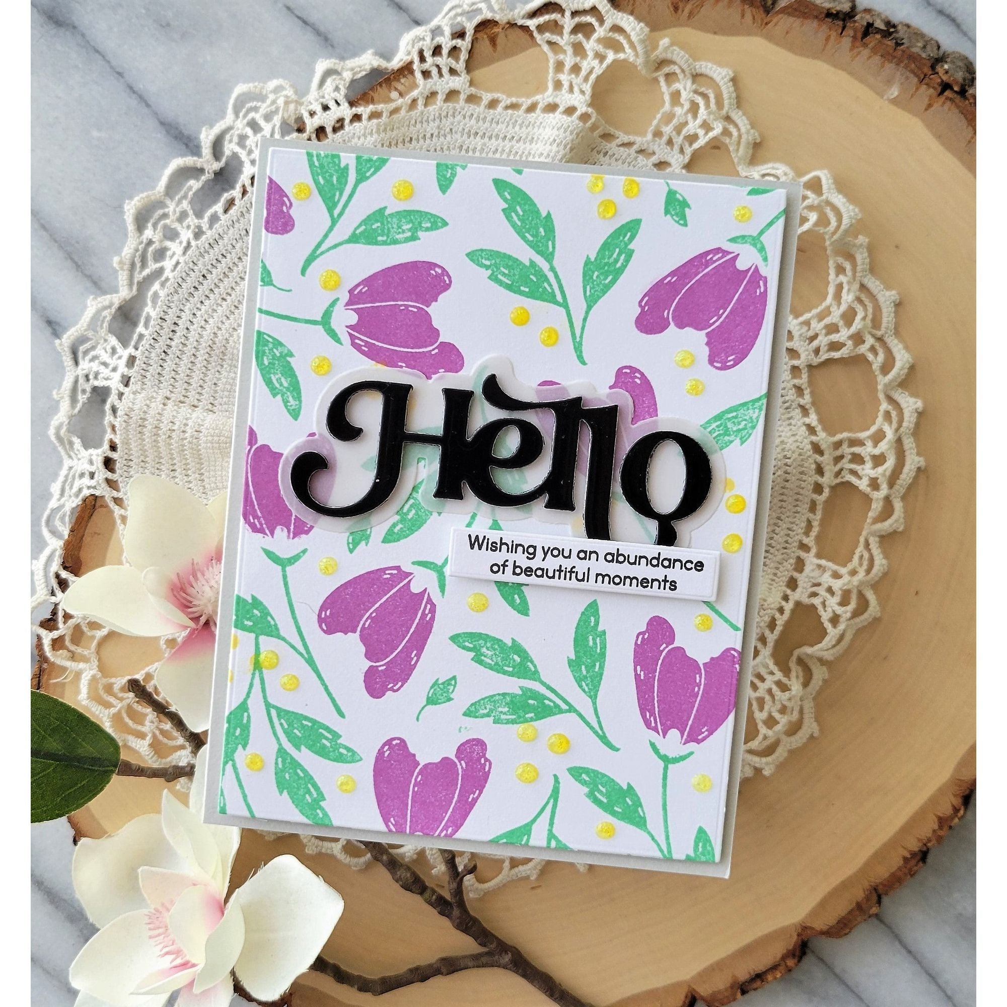 Simon Says Stamp Fancy Hello Wafer Dies sssd112803 Dear Friend Hello Card | color-code:ALT01