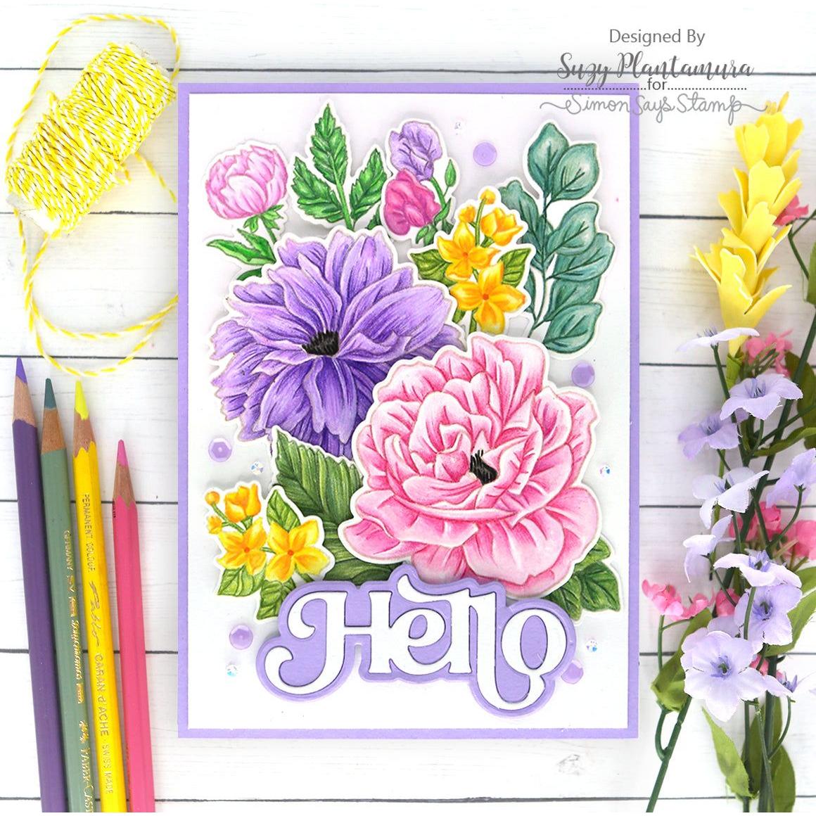 Simon Says Stamp Fancy Hello Wafer Dies sssd112803 Dear Friend Hello Card | color-code:ALT08